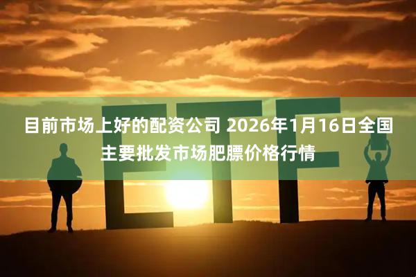 目前市场上好的配资公司 2026年1月16日全国主要批发市场肥膘价格行情